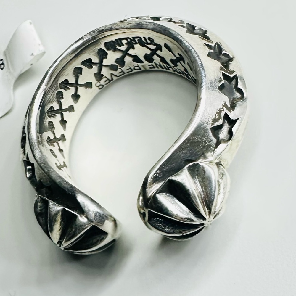 Sunshine Reeves Open Horseshoe Ring Arrows, Stars 925 Sterling Silver - Picture 7 of 11